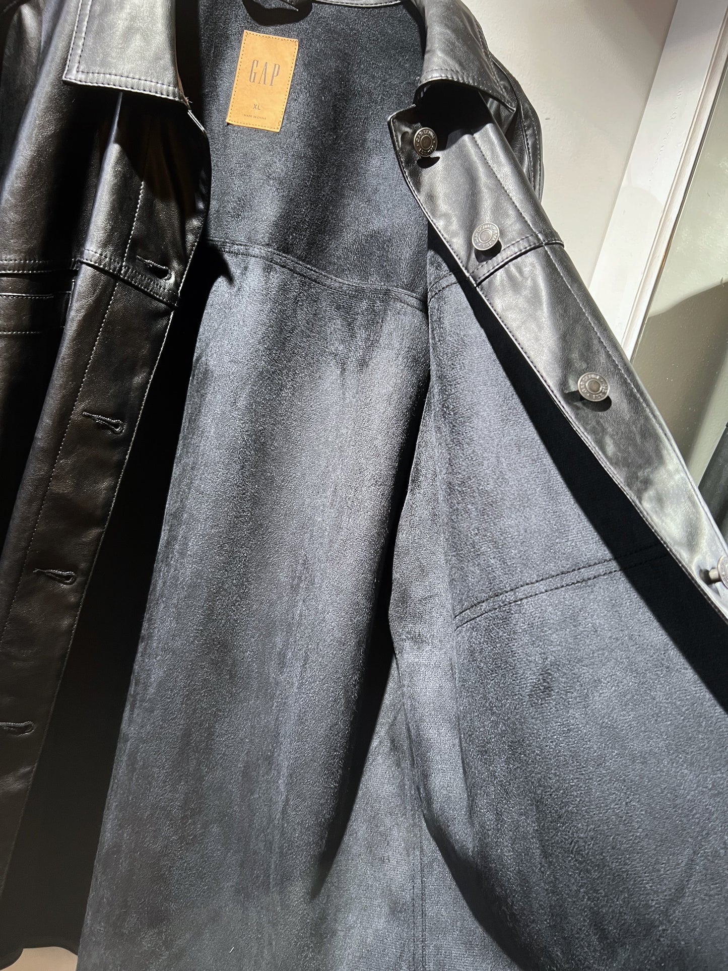 GAP PU Leagher Oversized Boxy Shirt Jacket