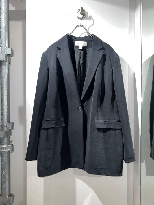 Vintage Black Silk Tailored Jacket
