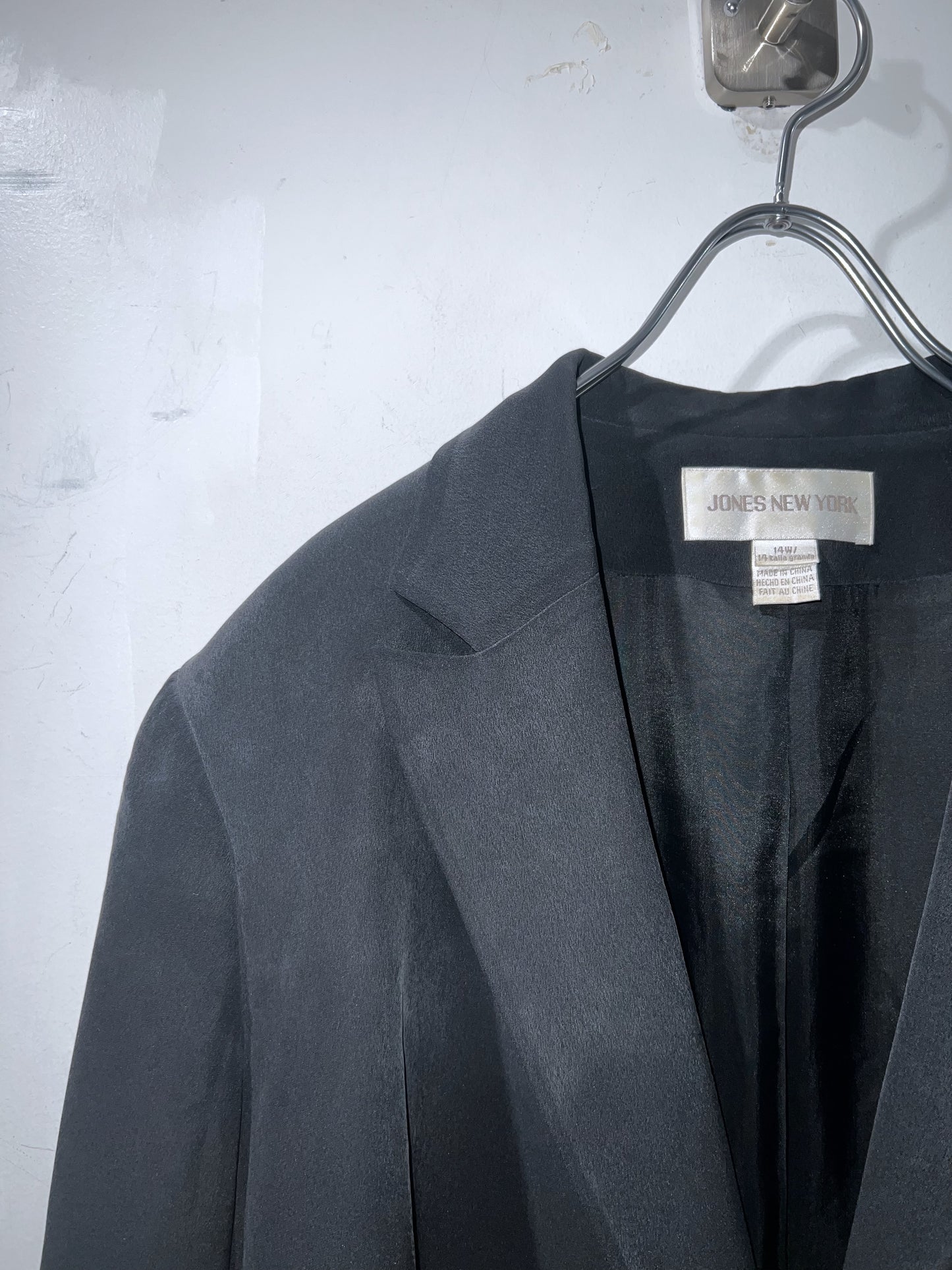 Vintage Black Silk Tailored Jacket