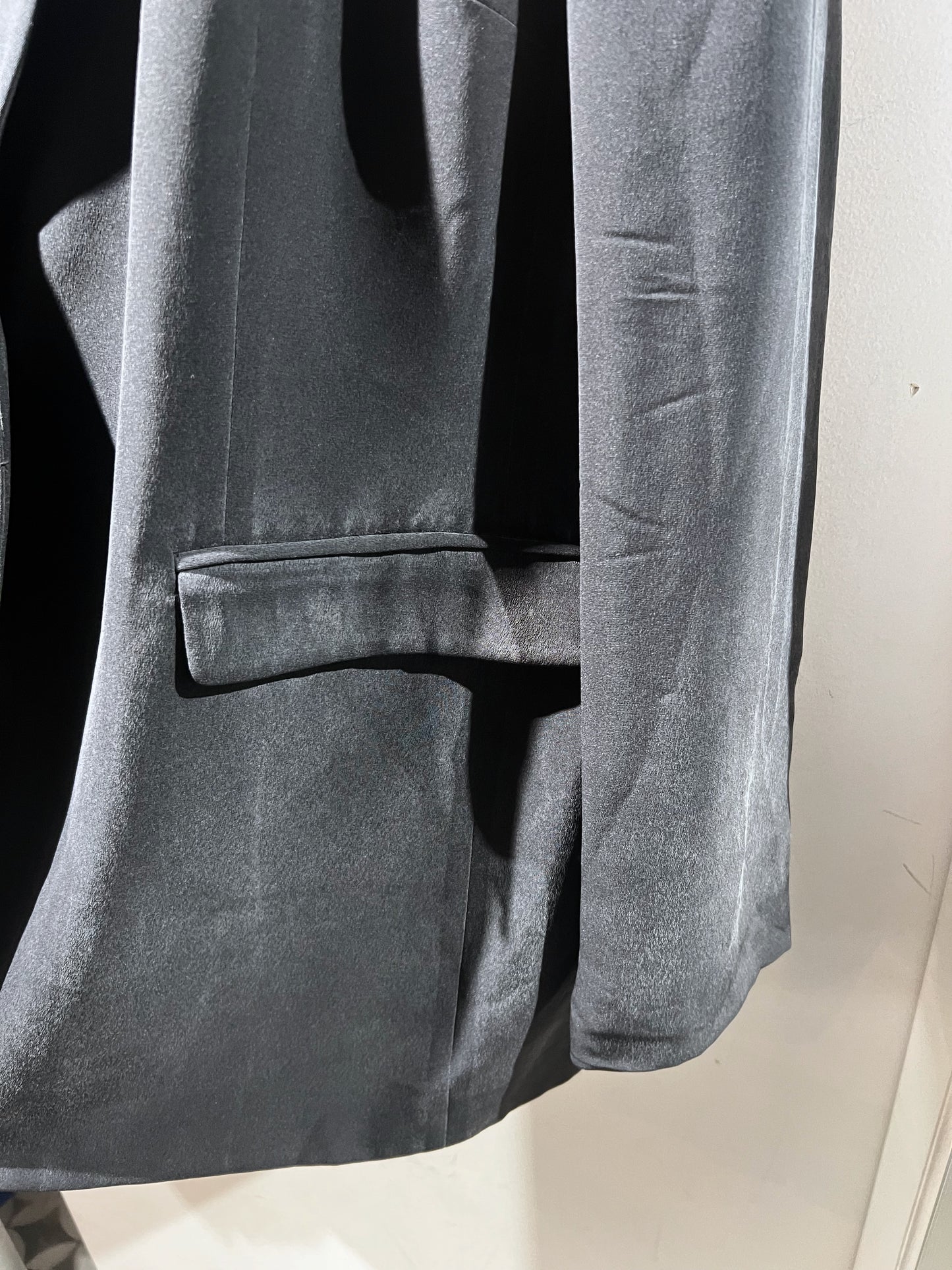 Vintage Black Silk Tailored Jacket