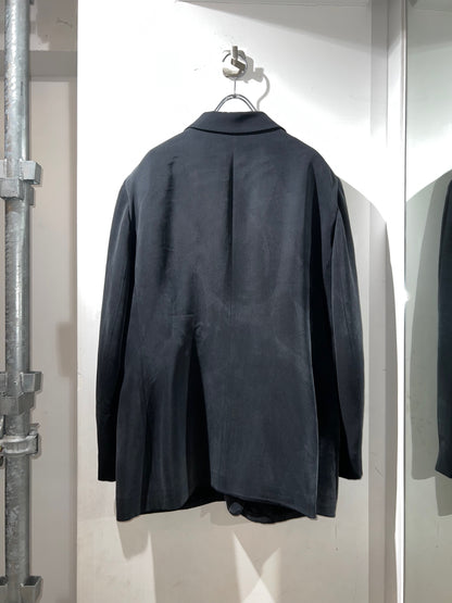 Vintage Black Silk Tailored Jacket