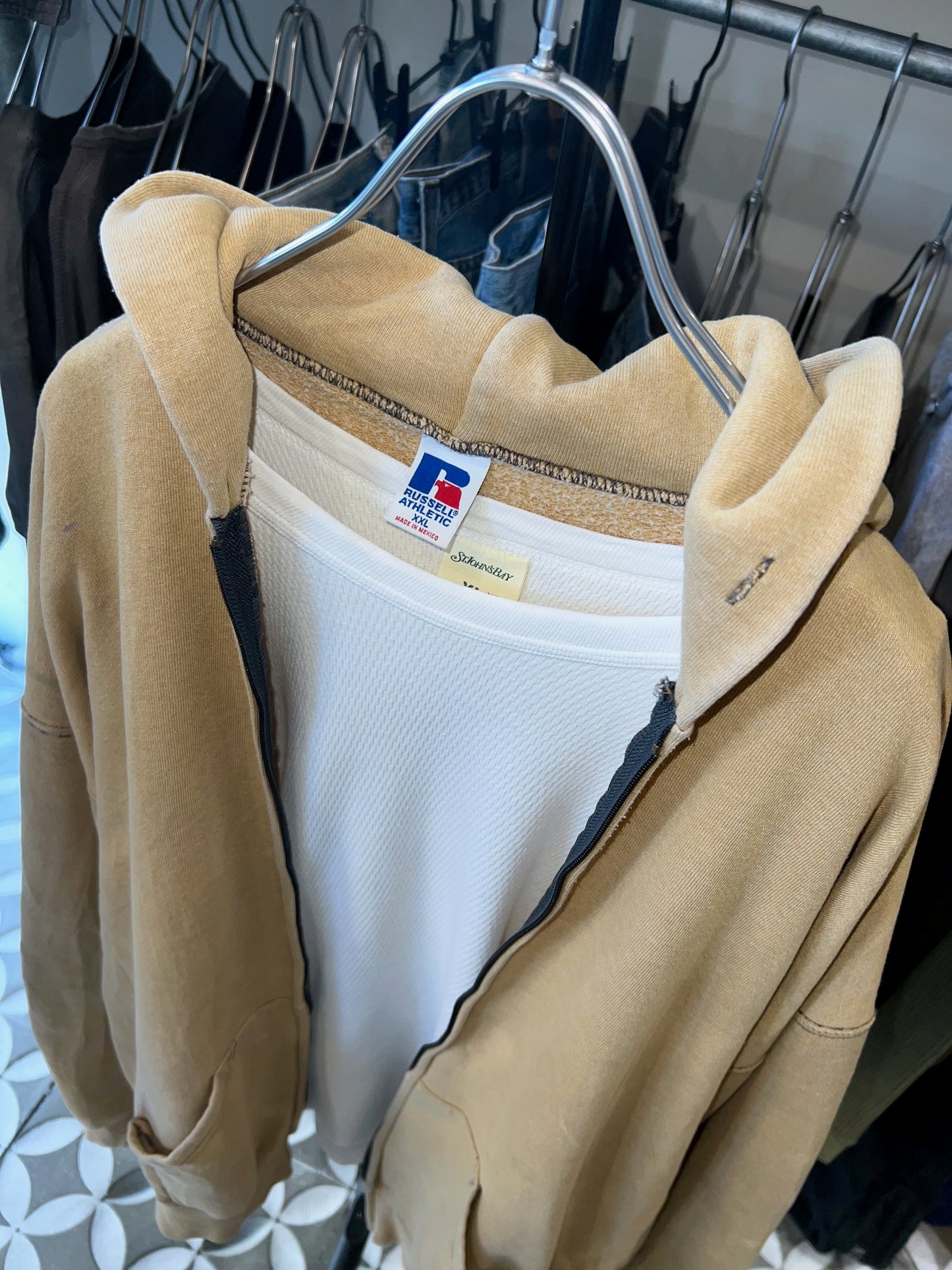 90s Russell Athletics Oversized Zip-Up Hoodie