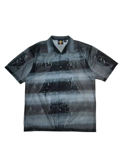 Old Gradation Mesh Open Collar Shirt