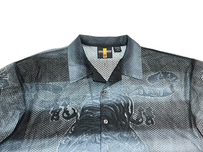 Old Gradation Mesh Open Collar Shirt