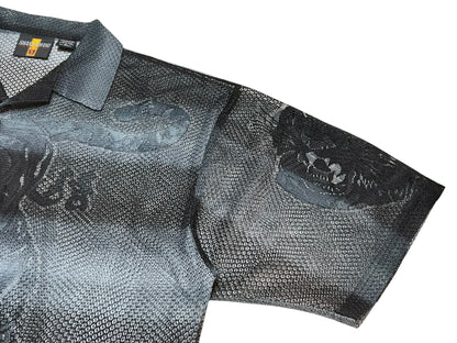 Old Gradation Mesh Open Collar Shirt