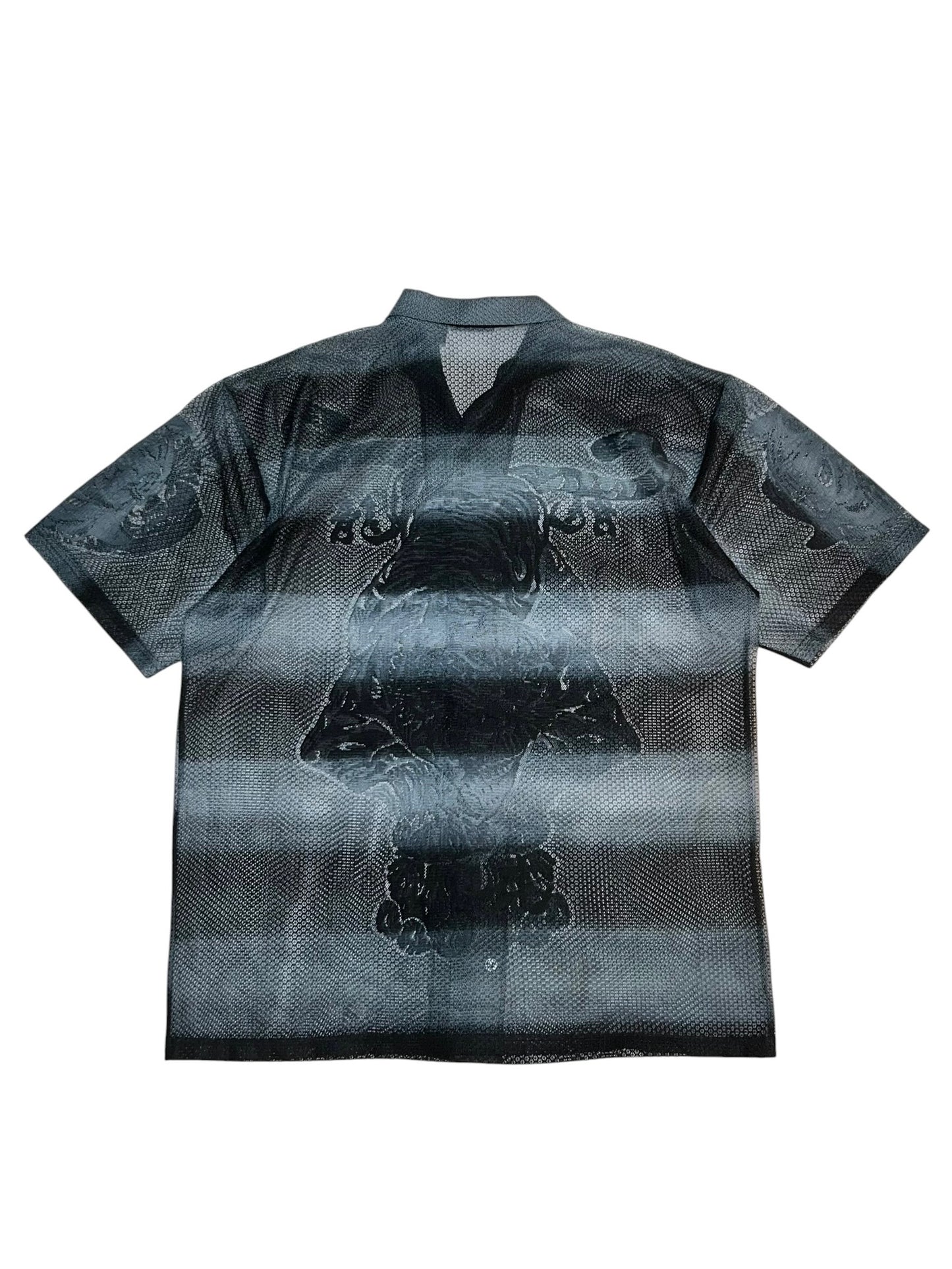 Old Gradation Mesh Open Collar Shirt