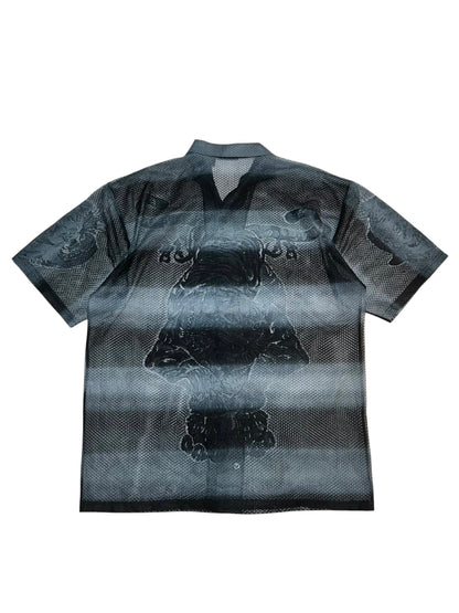 Old Gradation Mesh Open Collar Shirt