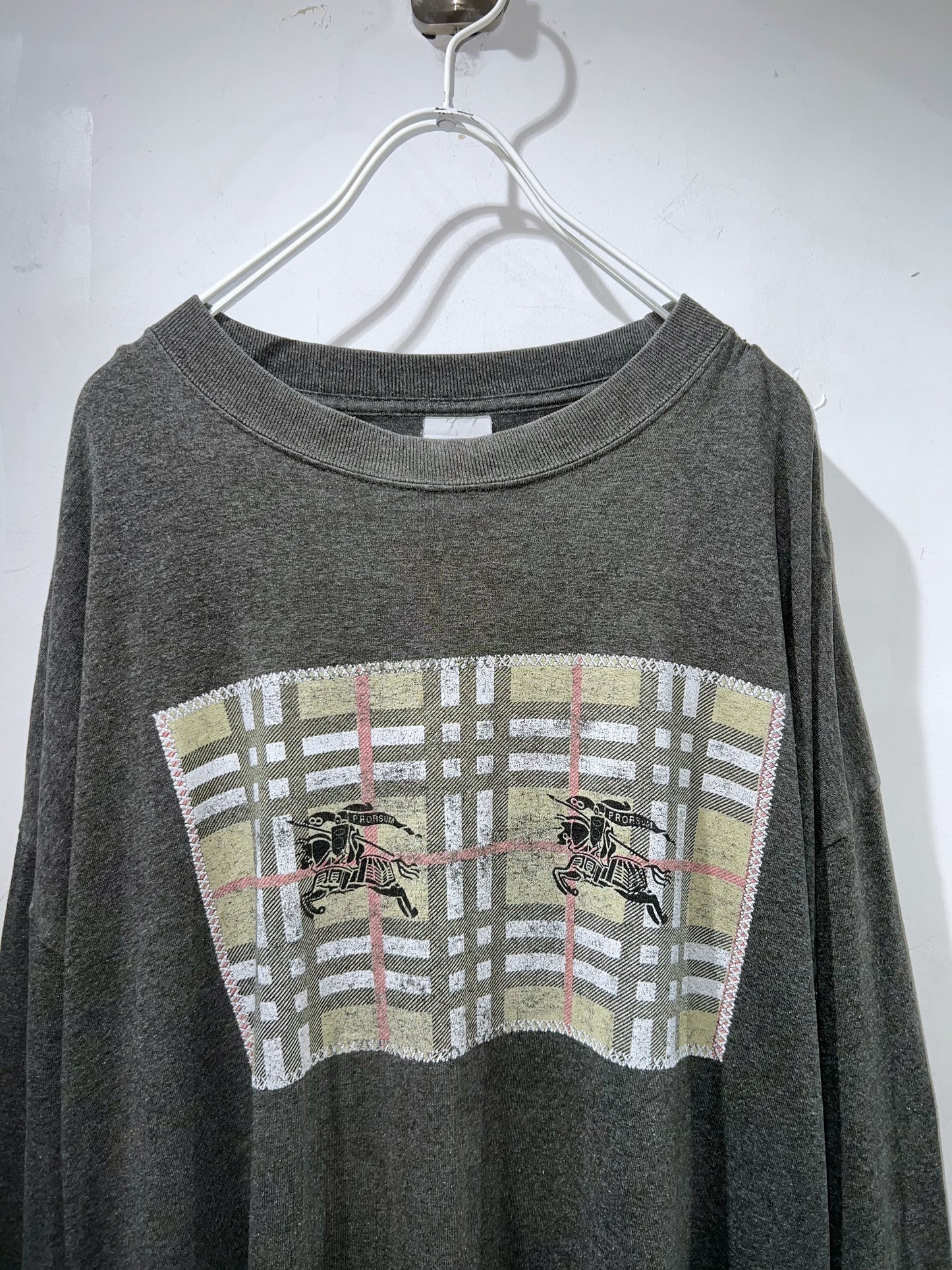 90s Vintage Oversized Nova Check L/S T-shirt