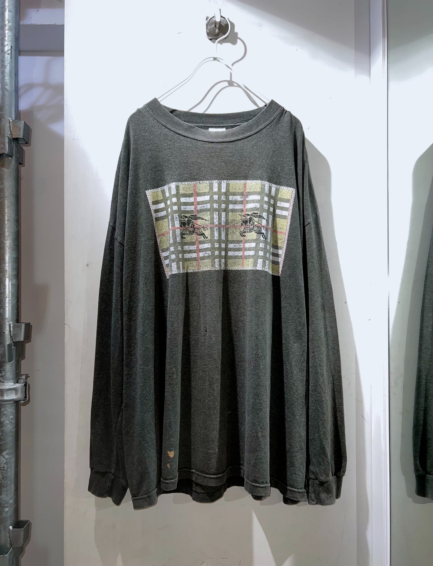 90s Vintage Oversized Nova Check L/S T-shirt