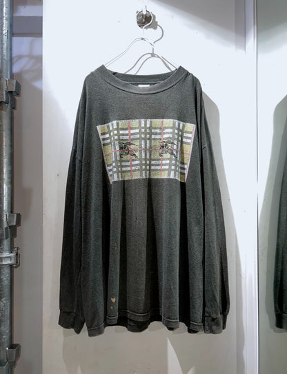 90s Vintage Oversized Nova Check L/S T-shirt