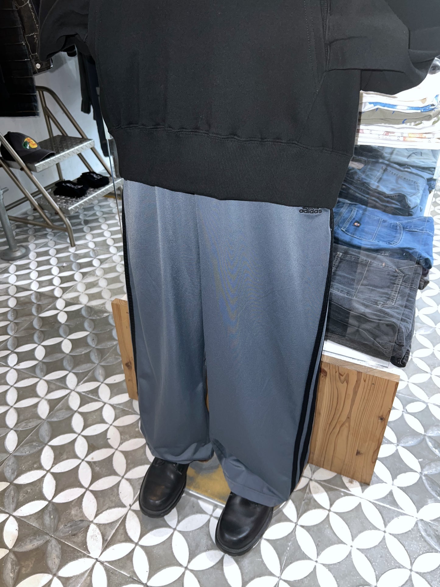 00s Adidas Grey Wide Track Pants