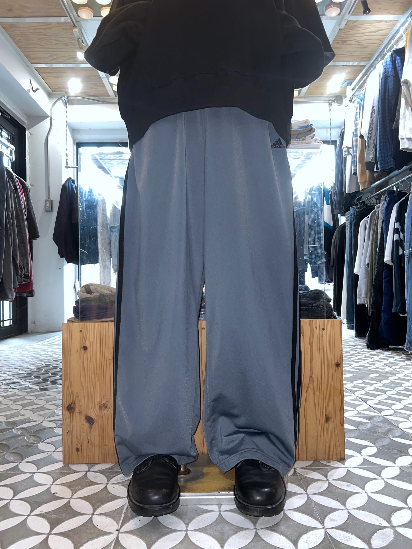 00s Adidas Grey Wide Track Pants