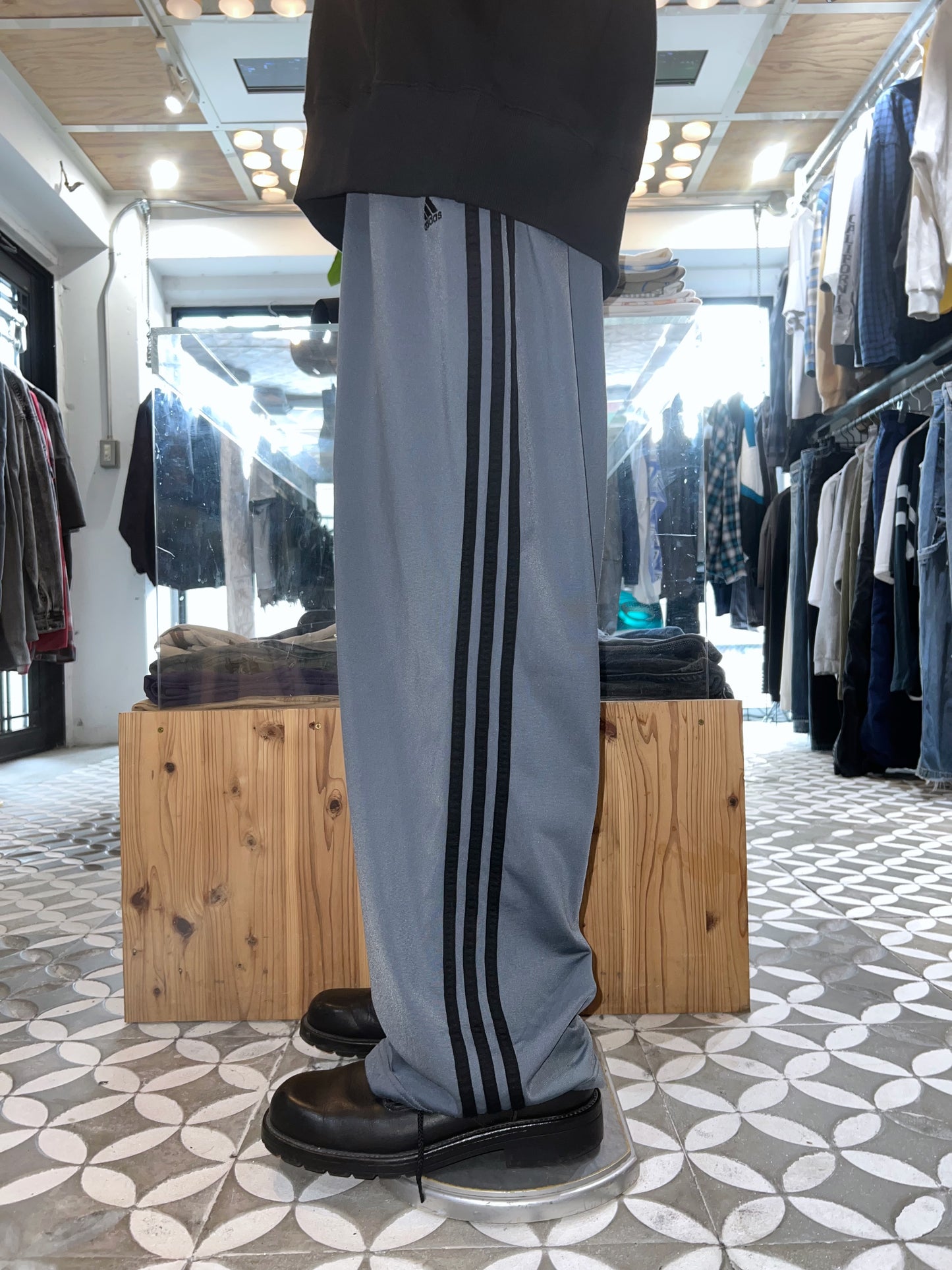 00s Adidas Grey Wide Track Pants