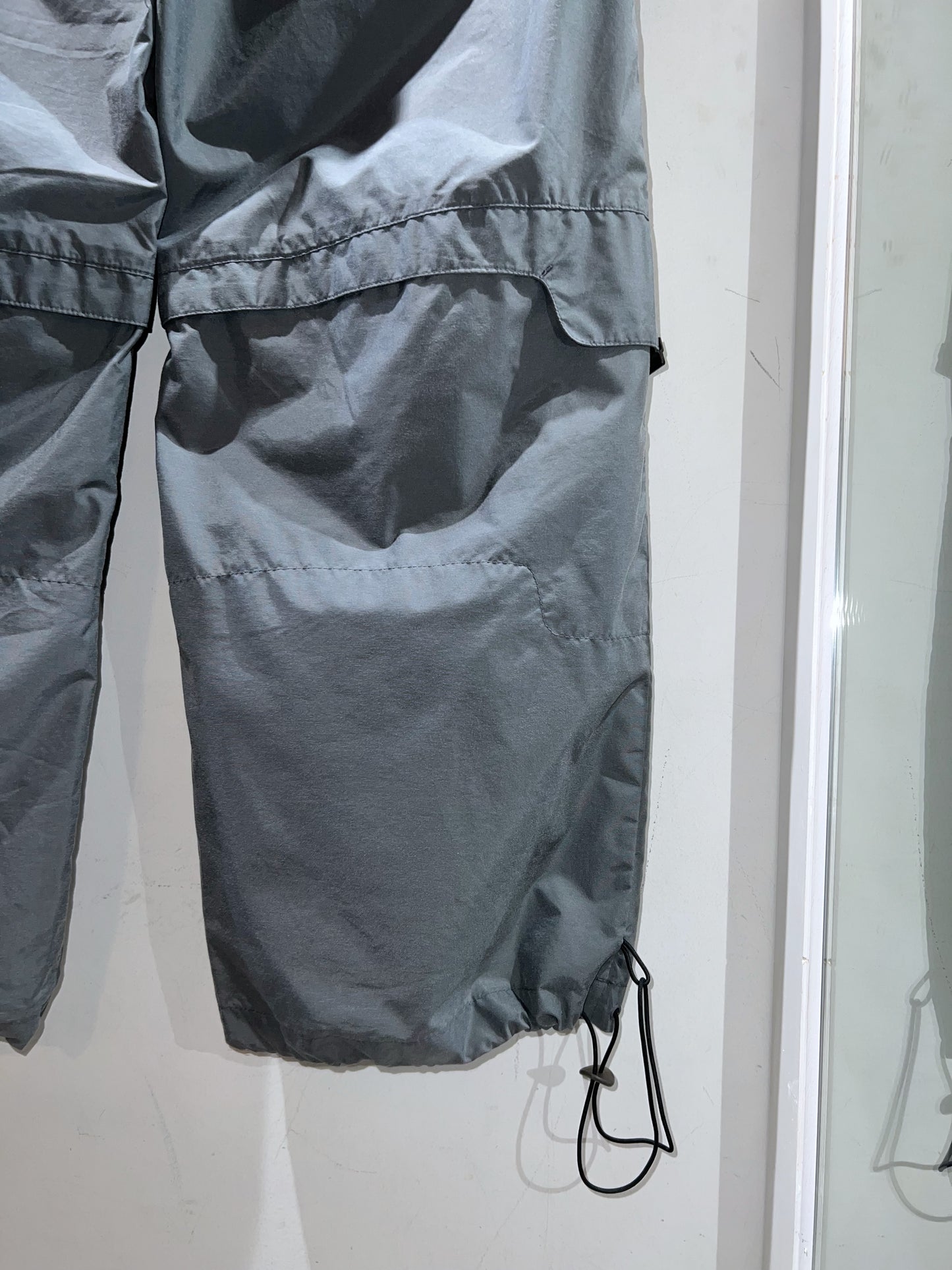 00s NIKE Grey Wideleg Nylon Pants