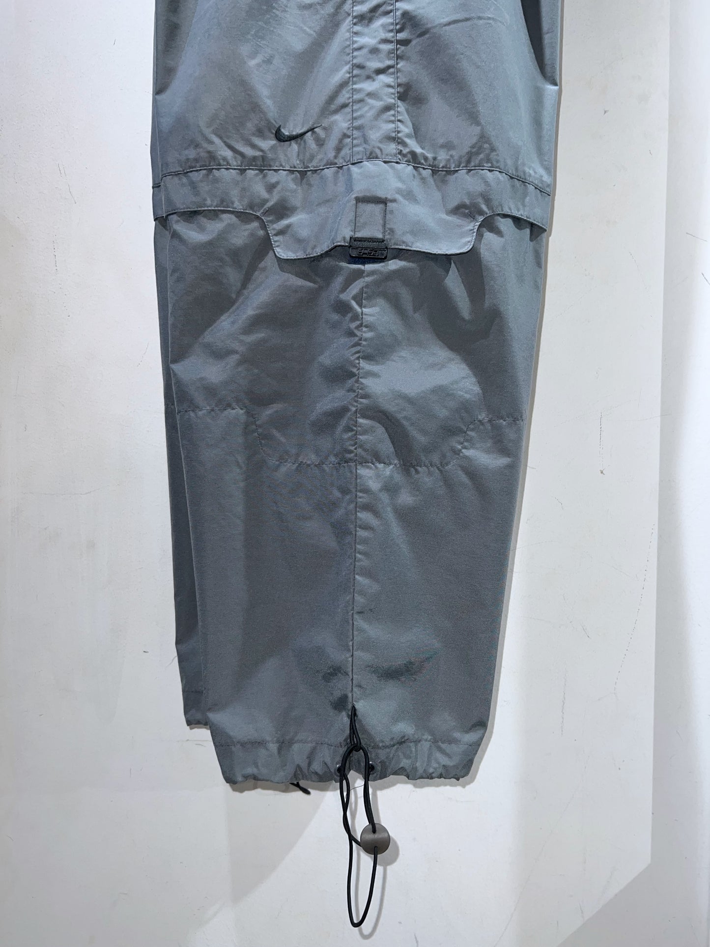 00s NIKE Grey Wideleg Nylon Pants