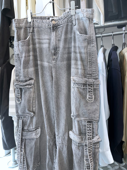10s Barrel Baggy 8 Pocket Denim Cargo Pants