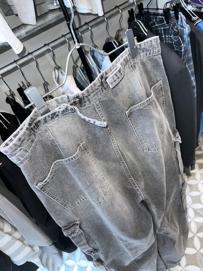 10s Barrel Baggy 8 Pocket Denim Cargo Pants
