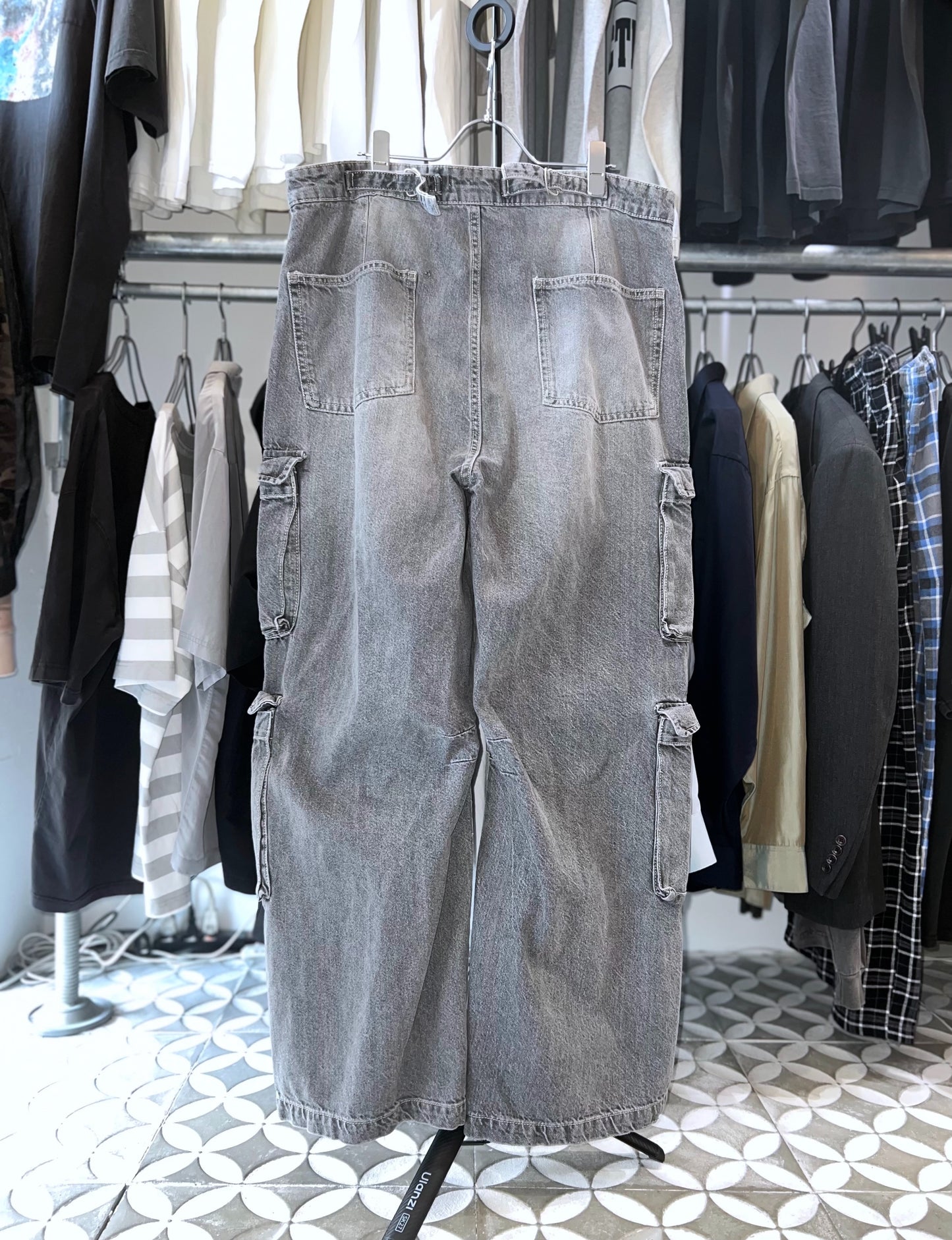 10s Barrel Baggy 8 Pocket Denim Cargo Pants