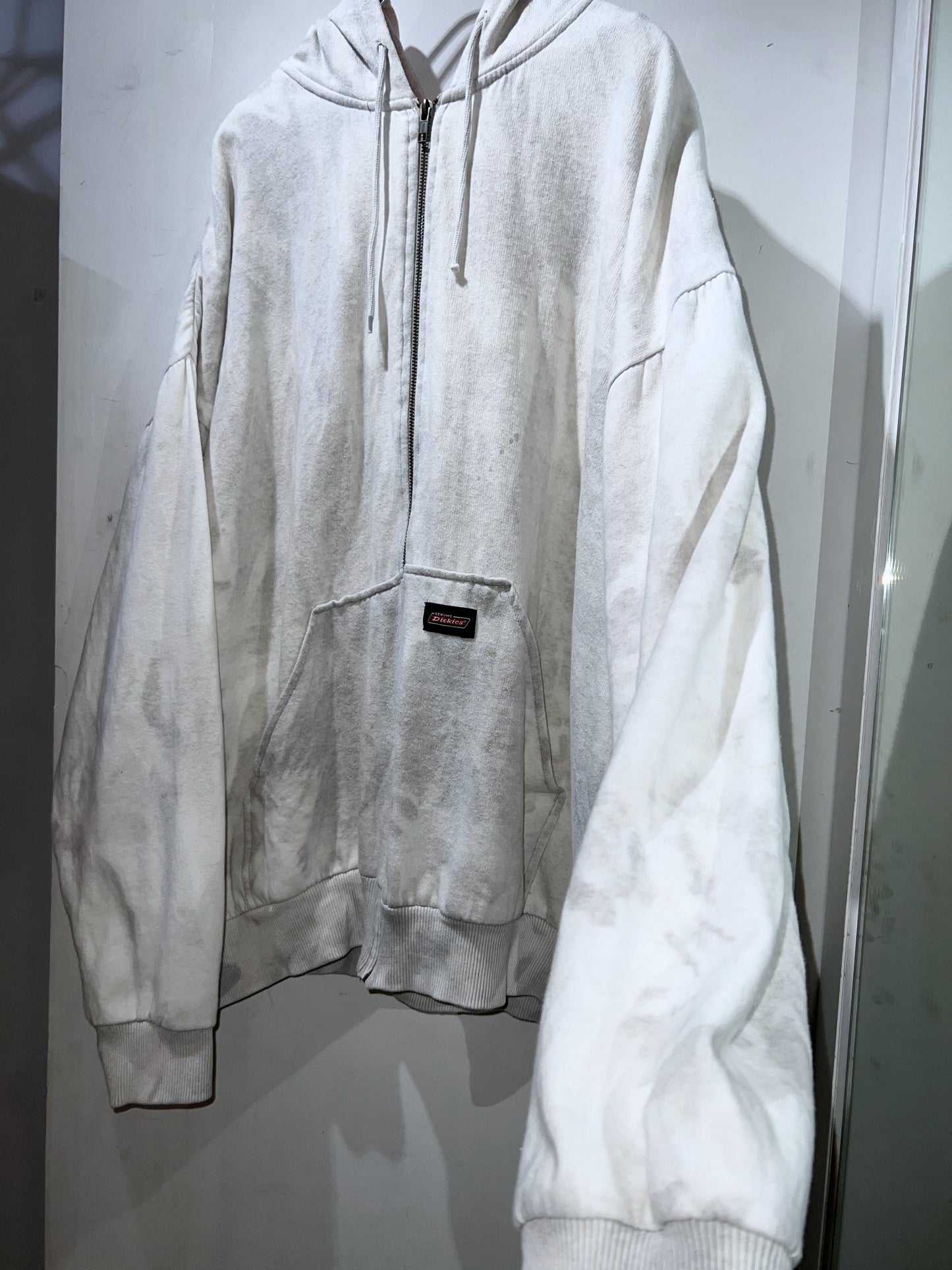 Old Dickies Thermal-lined Zip Up Hoodie Dirty White