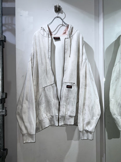 Old Dickies Thermal-lined Zip Up Hoodie Dirty White