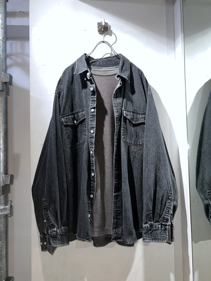 Croft & Barrow Black Denim Button Down Shirt