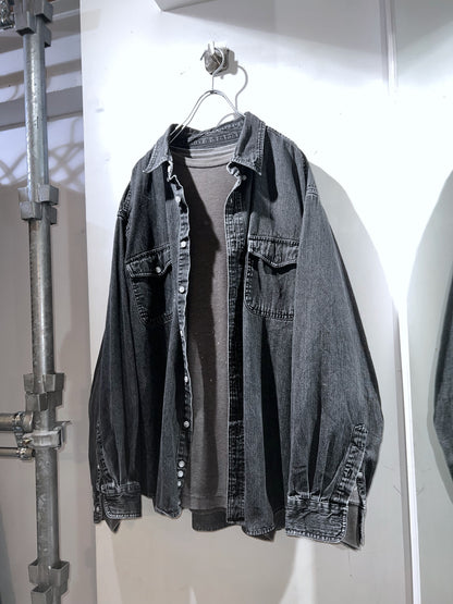 Croft & Barrow Black Denim Button Down Shirt