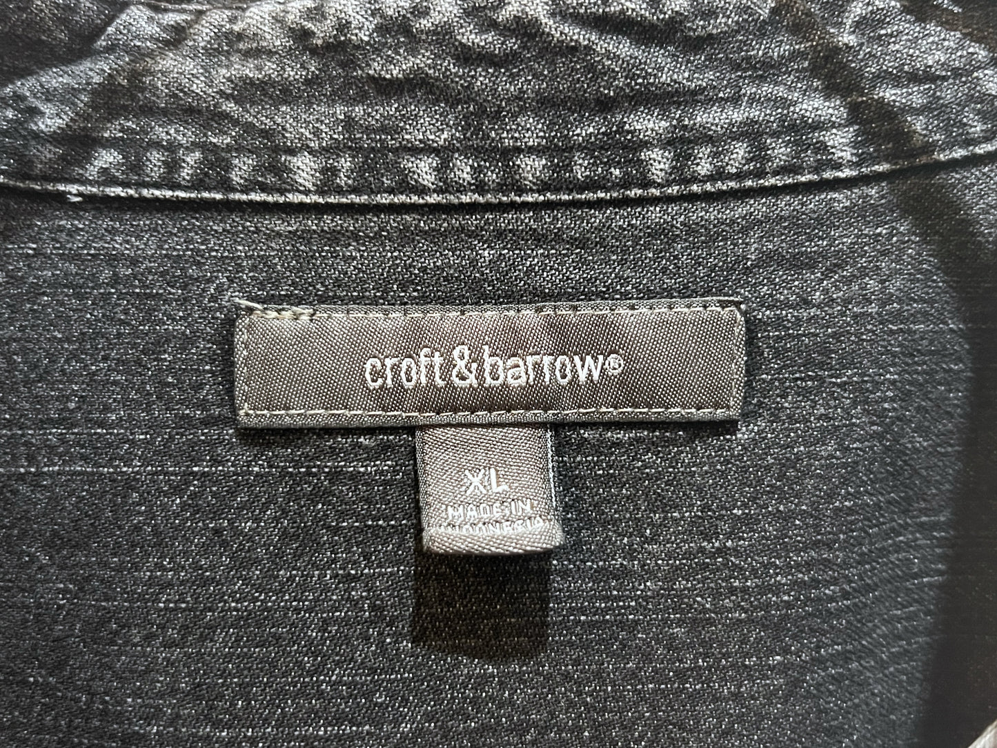 Croft & Barrow Black Denim Button Down Shirt