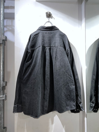 Croft & Barrow Black Denim Button Down Shirt