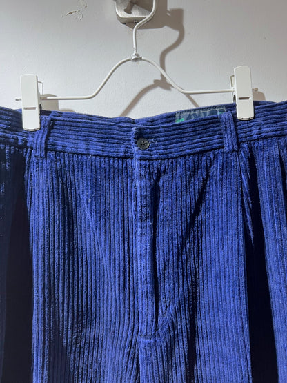 90s Deep Blue Wide Wale Corduroy Slacks