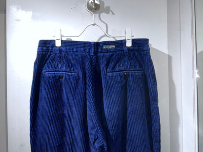 90s Deep Blue Wide Wale Corduroy Slacks