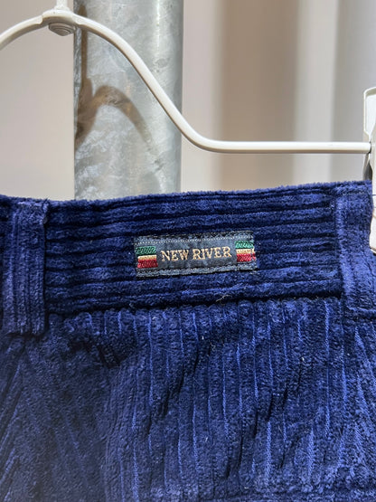 90s Deep Blue Wide Wale Corduroy Slacks