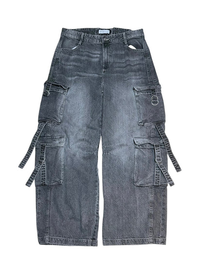 10s Barrel Baggy 8 Pocket Denim Cargo Pants