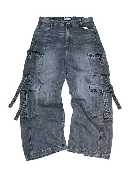 10s Barrel Baggy 8 Pocket Denim Cargo Pants