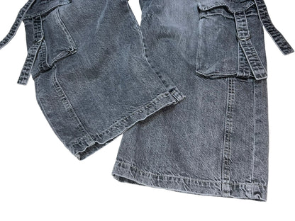 10s Barrel Baggy 8 Pocket Denim Cargo Pants