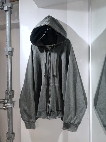 Vintage Thermal-Lined Zip Hoodie Sanfaded Grey