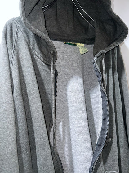 Vintage Thermal-Lined Zip Hoodie Sanfaded Grey