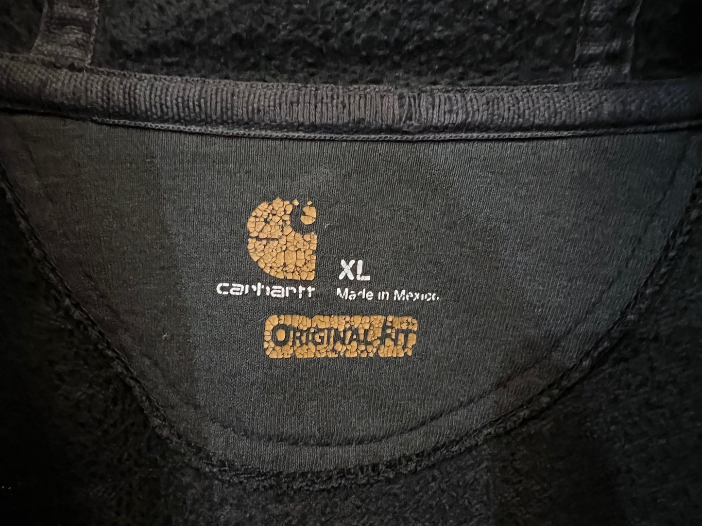 old Carhartt Faded Black Hoodie