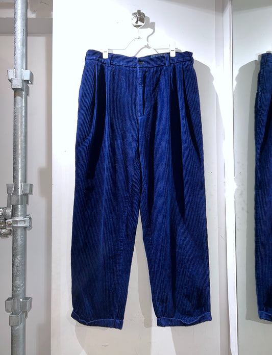 90s Deep Blue Wide Wale Corduroy Slacks