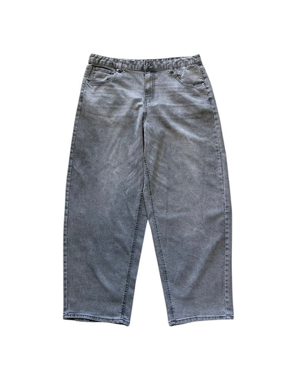 Asphalt Grey Wide Straight Jeans