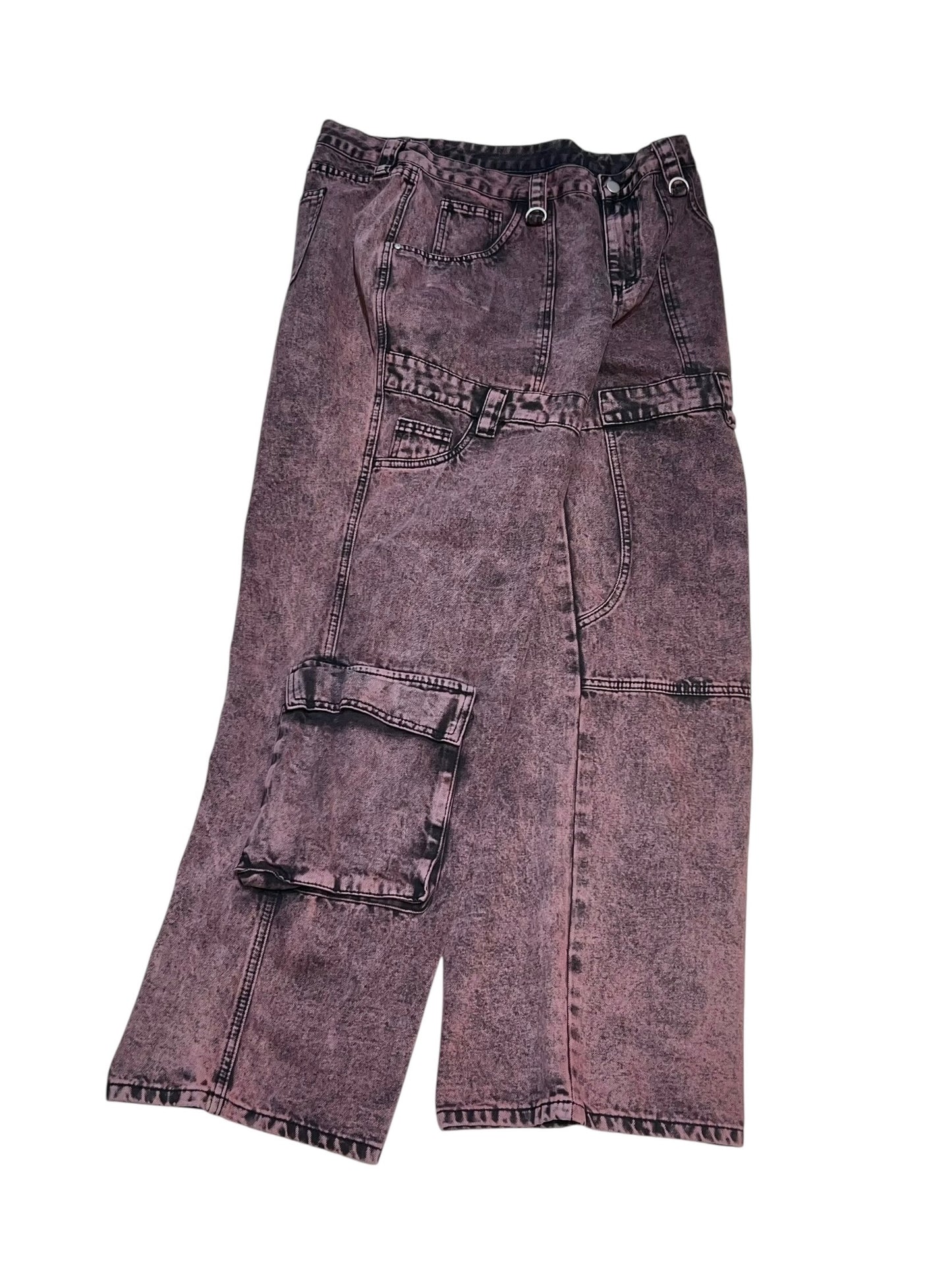 Pink Stonewash Baggy Denim Pants