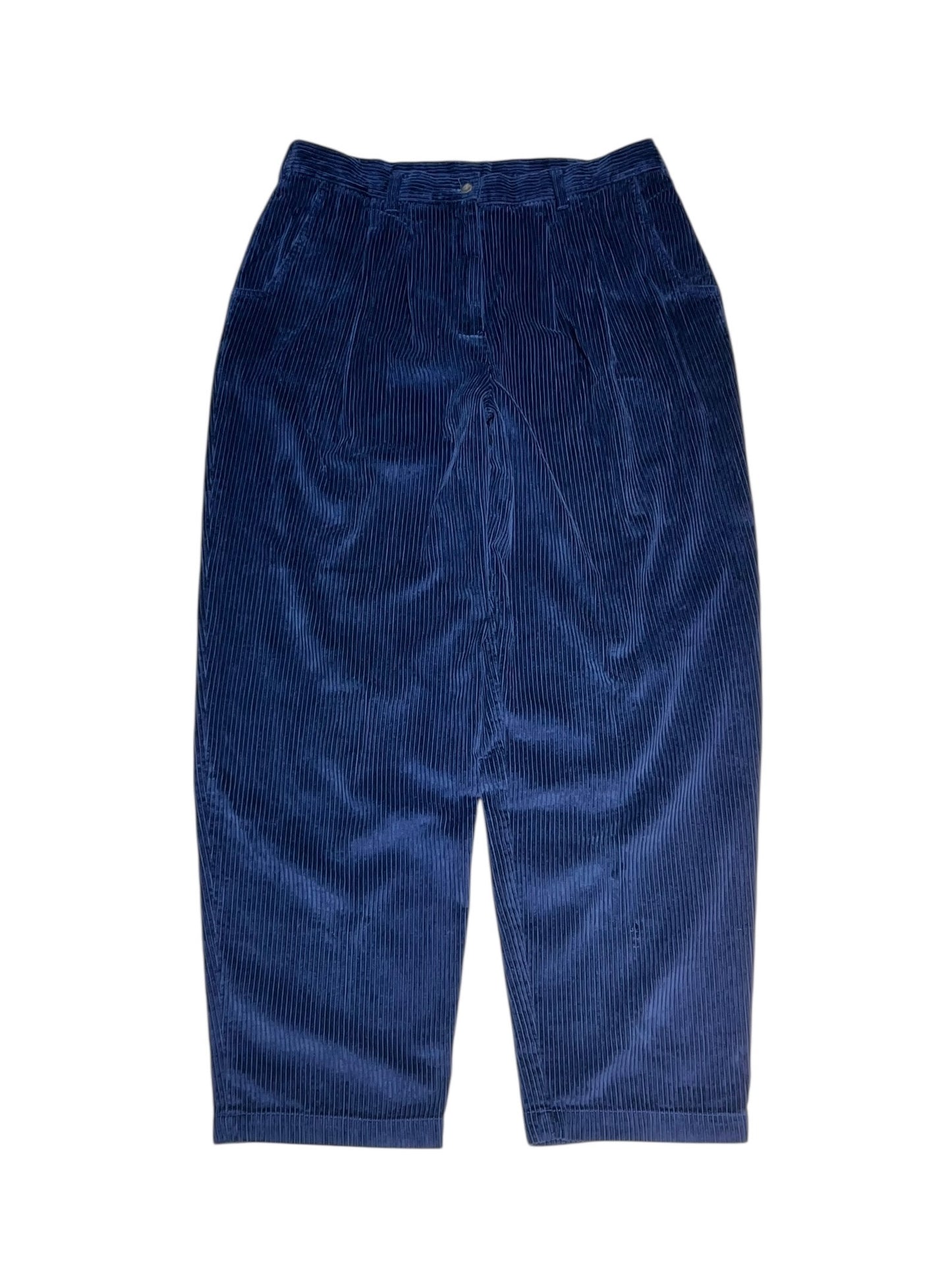 00's Deep Blue Wide Cord Trousers
