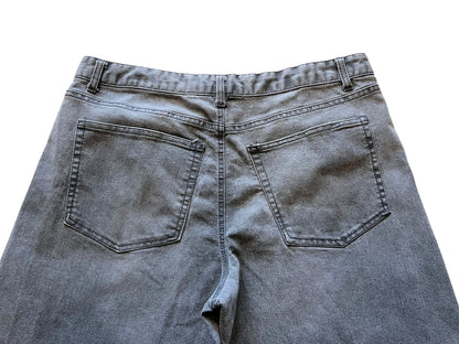 Asphalt Grey Wide Straight Jeans