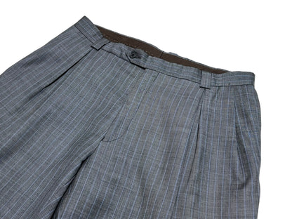 old Blue Striped Wide Slacks