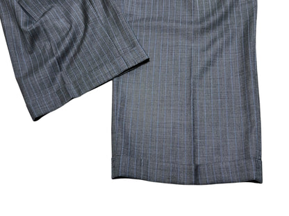 old Blue Striped Wide Slacks