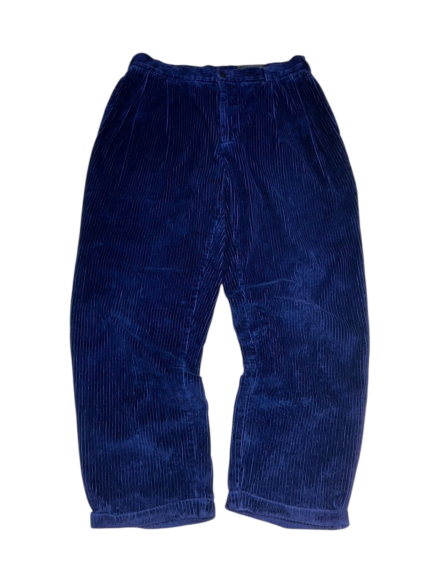 90s Deep Blue Wide Wale Corduroy Slacks