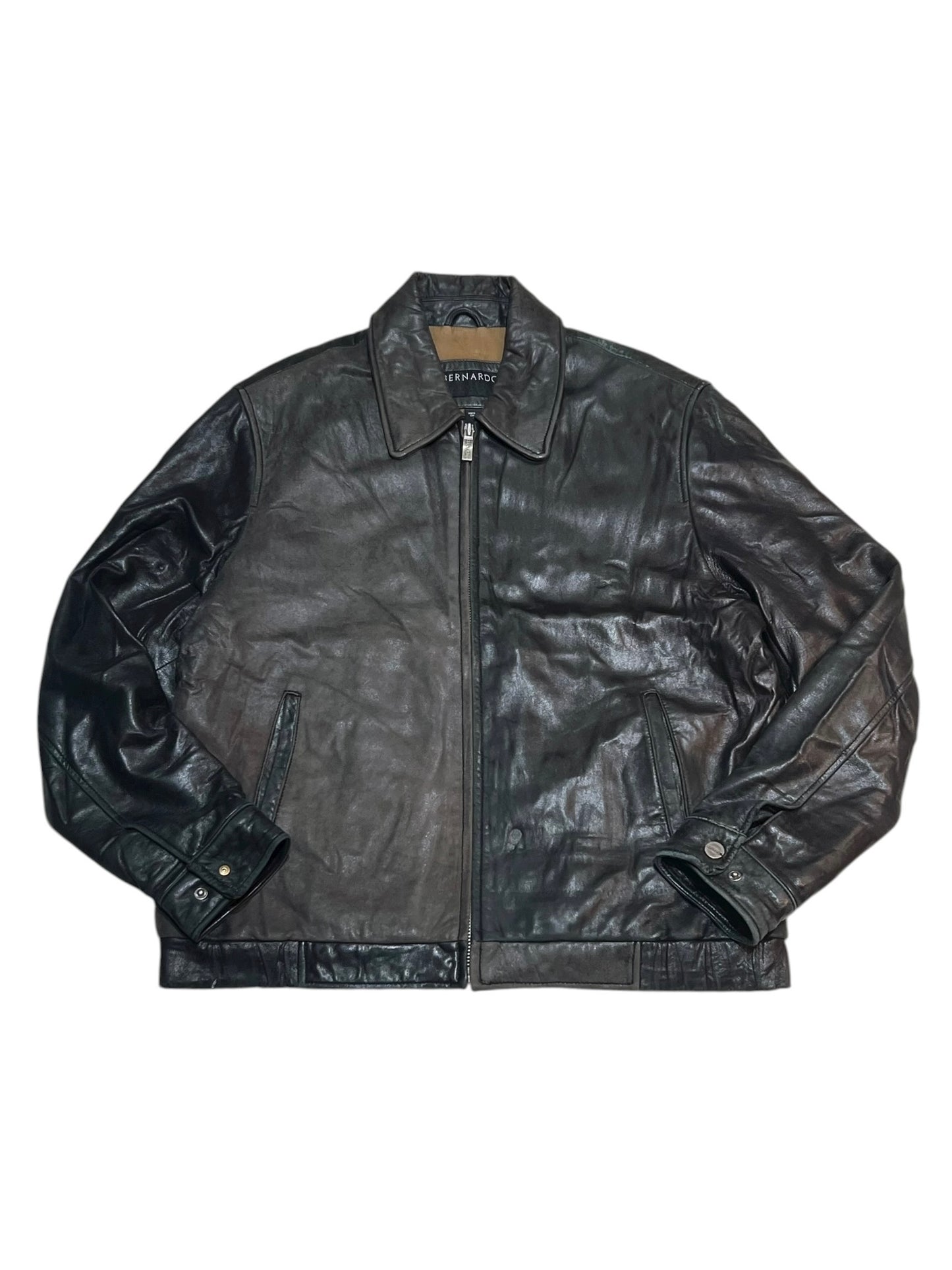 Vintage Bernardo Faded Leather Zip-Up Jacket
