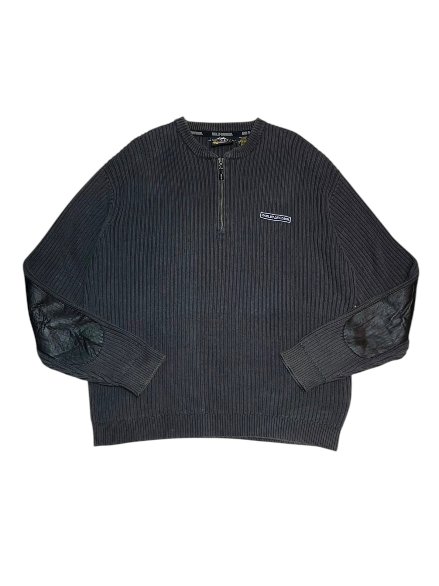Old Harley-Davidson 1/4 Zip Cotton Sweater