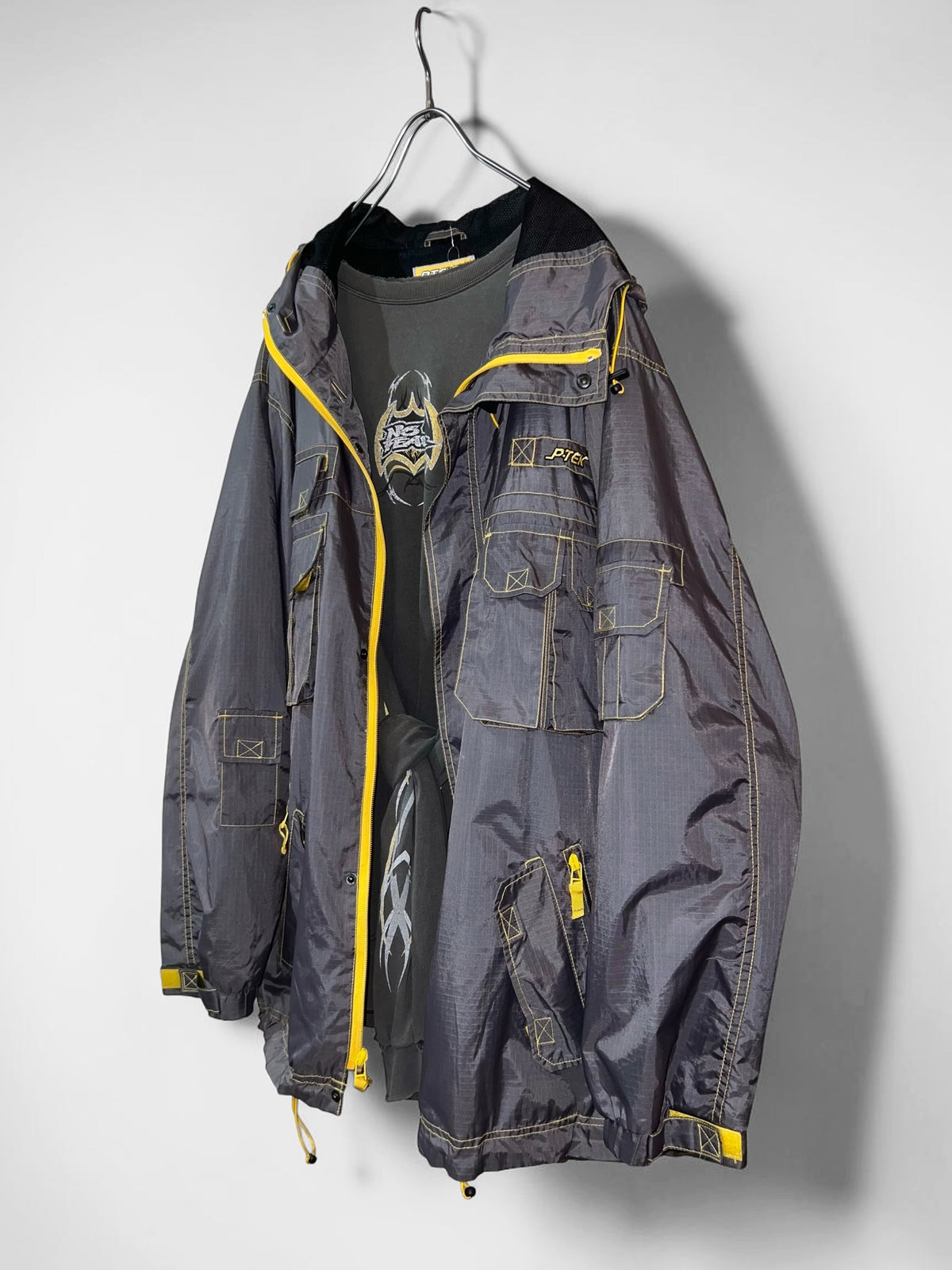 Y2K P-TEK Multi Pocket Nylon Hooded Jacket