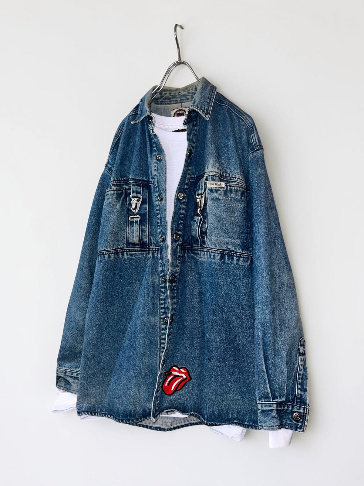 90s Pure Gear Heavyweight Gimmick Denim Shirt Jacket