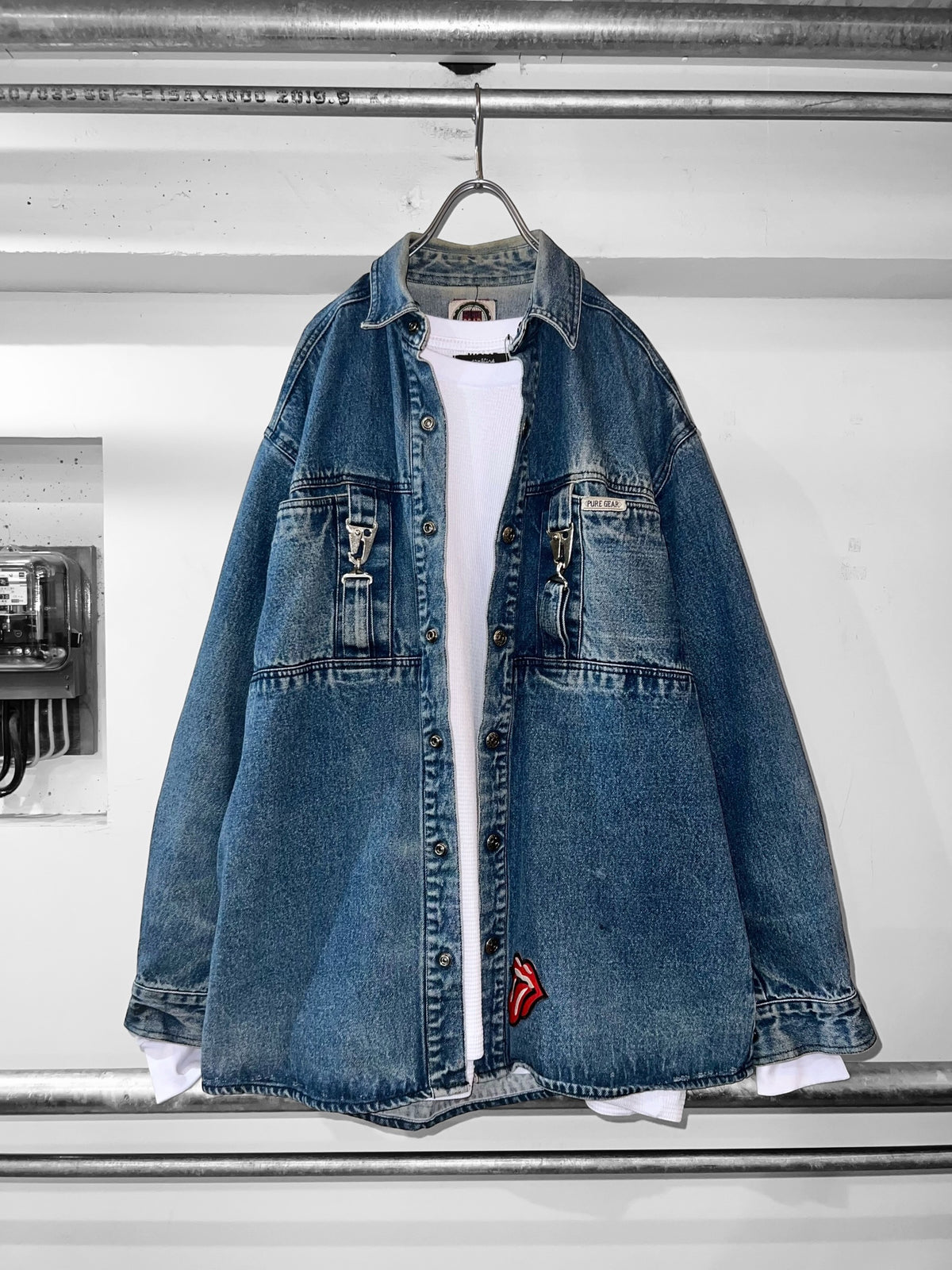 90s Pure Gear Heavyweight Gimmick Denim Shirt Jacket